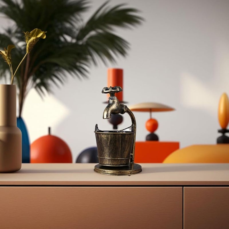 حامل سجائر زخرفي للكتابة مزود بصنبور تصميم حنفية من الحديد العتيق للمكتب والمنزل - Image 4